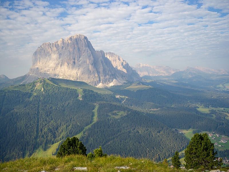 The Sassolungo seen from the Stevia above Val Gardena